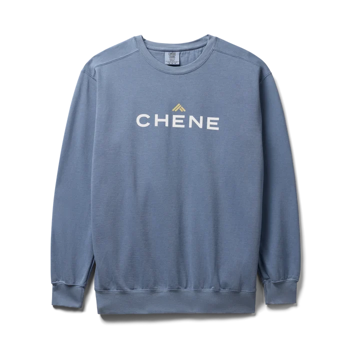 Comfort Colors Sweatshirt in Blue Jean, flat lay #blue_jean