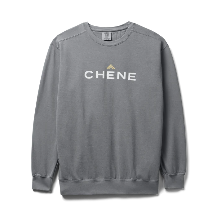 Comfort Colors Sweatshirt in Gray, flat lay #gray