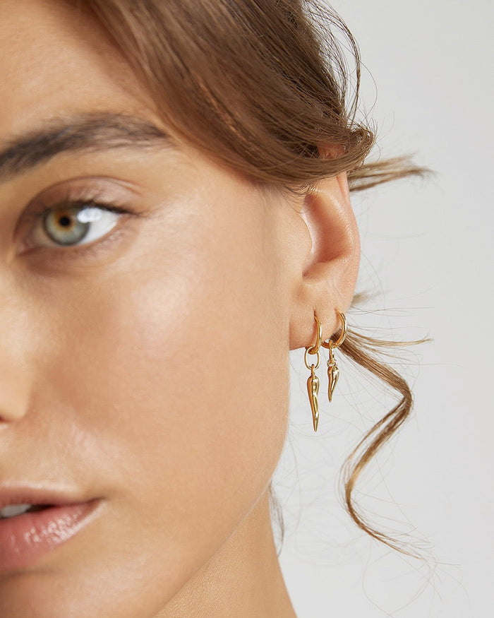 Cornicello Gold Charm Earrings - Small