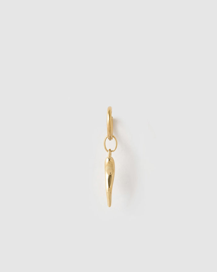 Cornicello Gold Single Charm Earring - Large