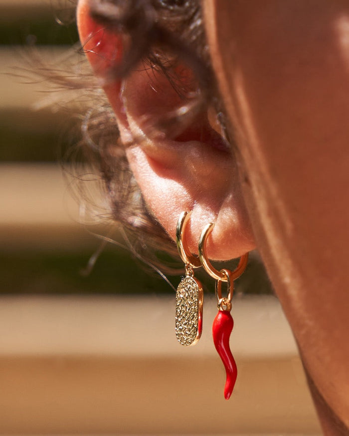 Cornicello Red Charm Earrings