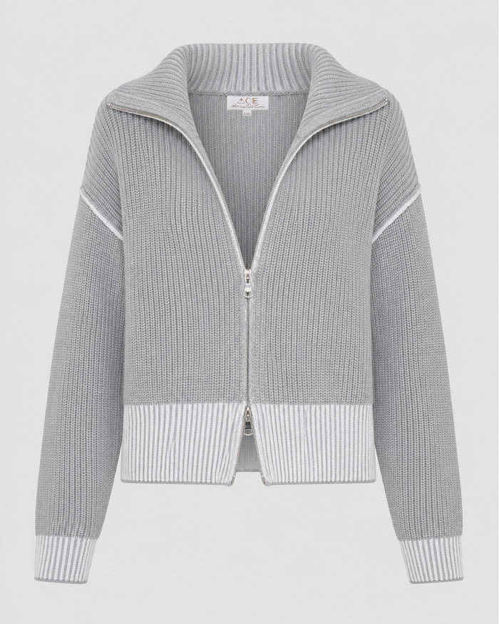 Cortina Double Zip Knit - Ash