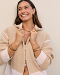 Cortina Double Zip Knit - Sand