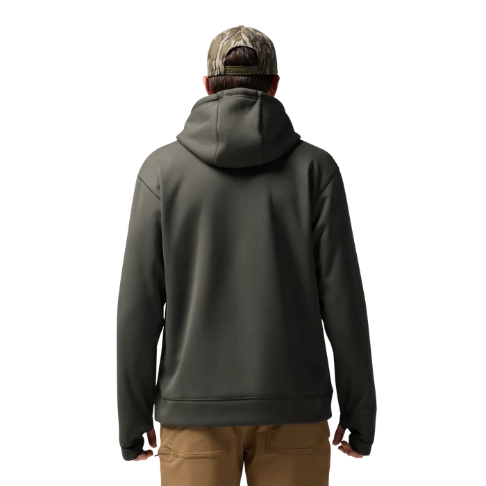 Crossover Hoodie in Cypress, on model #cypress