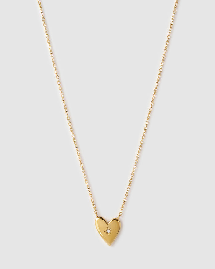 Cupid Heart Necklace - Gold