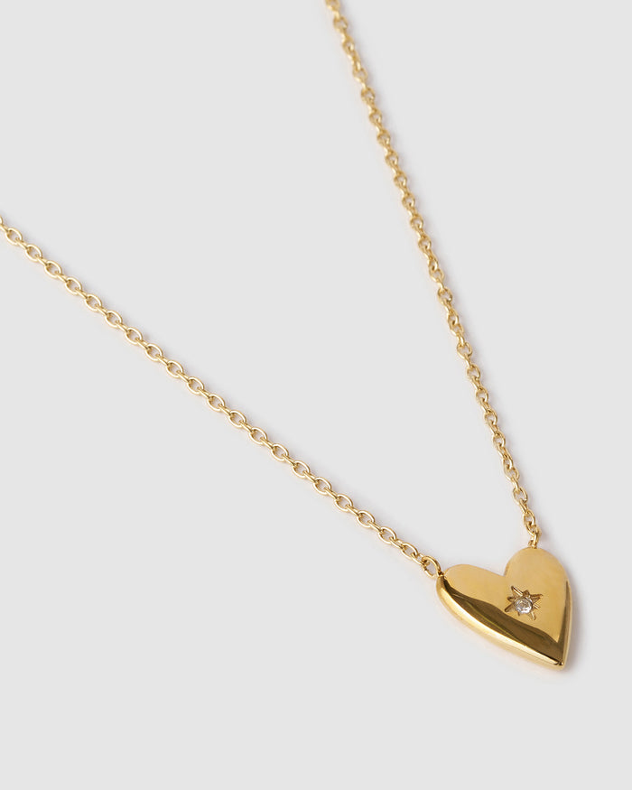 Cupid Heart Necklace - Gold