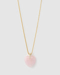 Daliah Heart Necklace - Rose Quartz