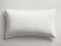 White Daria Velvet Sham, rectangular, with a subtle vertical quilted texture and corded piping on a light background.