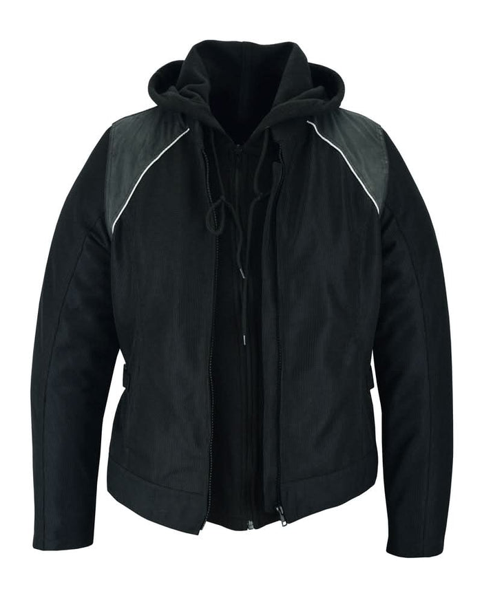 Darkstream Women's Mesh  Motorcycle Jacket - Black/ Black Tone Reflective