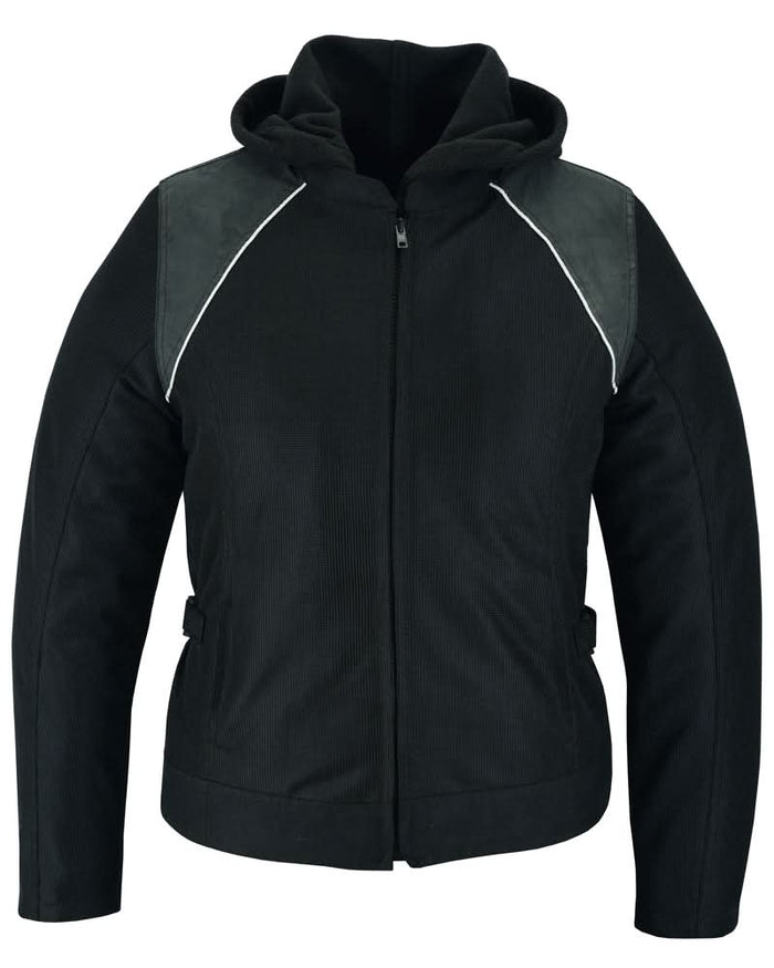 Darkstream Women's Mesh  Motorcycle Jacket - Black/ Black Tone Reflective