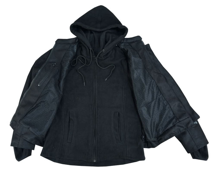 Darkstream Women's Mesh  Motorcycle Jacket - Black/ Black Tone Reflective