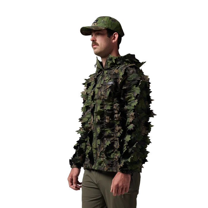 Deception Leafy Jacket in Mossy Oak Full Foliage, on model #mossy_oak_full_foliage