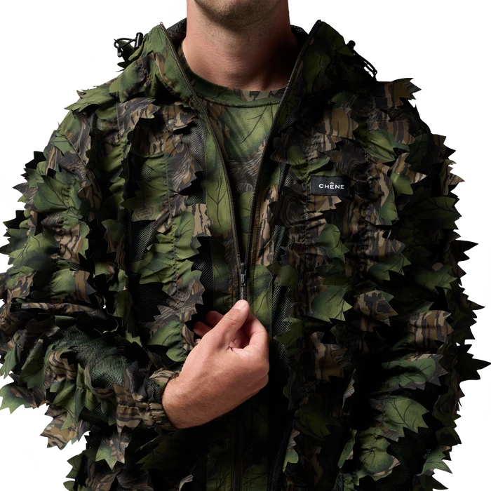 Deception Leafy Jacket in Mossy Oak Full Foliage, on model #mossy_oak_full_foliage