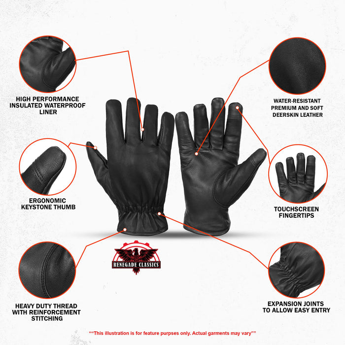 Deerskin Waterproof Thermal Lined Glove