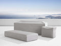 Del Ray Outdoor Collection Covers in neutral grey, covering various furniture shapes with a scenic ocean view in the background.