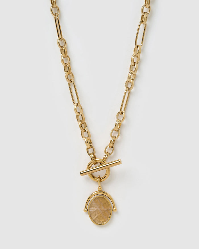 Delilah Spinner Necklace - Rose Quartz
