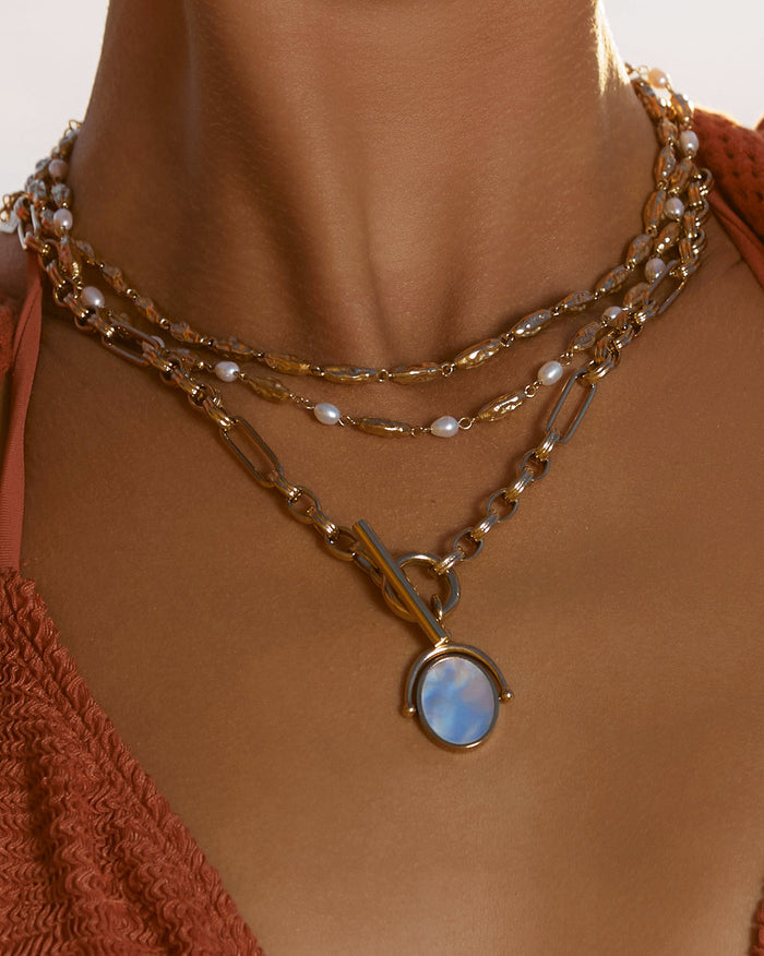 Delilah Spinner Necklace - Rose Quartz