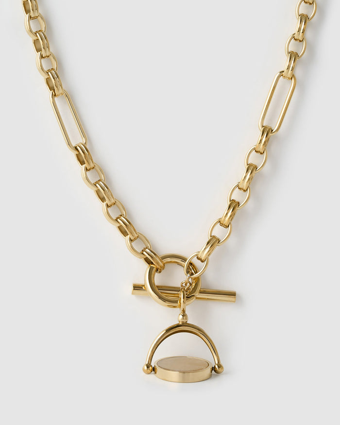 Delilah Spinner Necklace - Rose Quartz