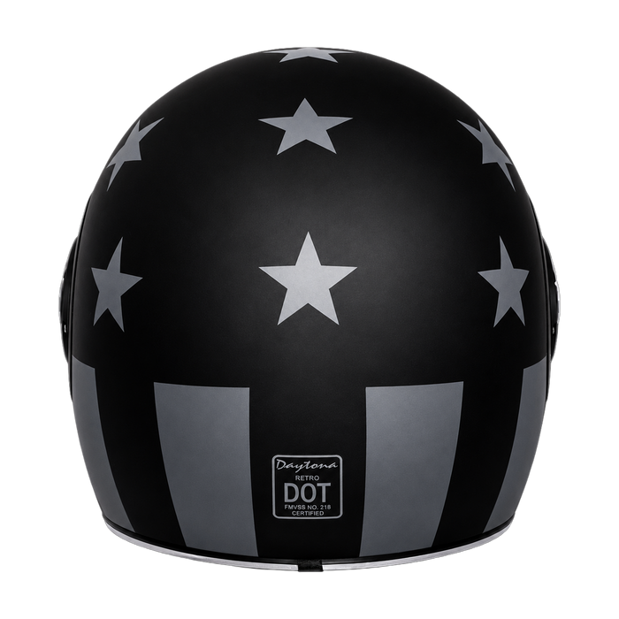 D.O.T. & ECE Daytona Retro Full Face Motorcycle Helmet: Vintage Style for Men, Women, & Youth - W/ Captain America Stealth