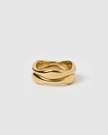 Double Dune Gold Ring Stack