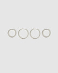 Double Hoop Earring Stack - Silver
