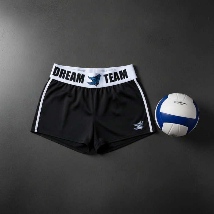 DreamTeam Women's Volleyball Shorts - Flat Lay