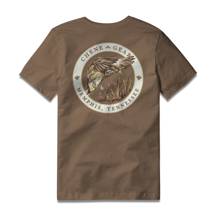 Duck Patch Tee S/S in Espresso, back view #espresso