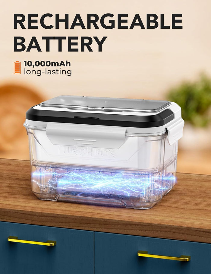 EAST OAK 1.3L Heated Lunch Box with Insulated Carry Bag