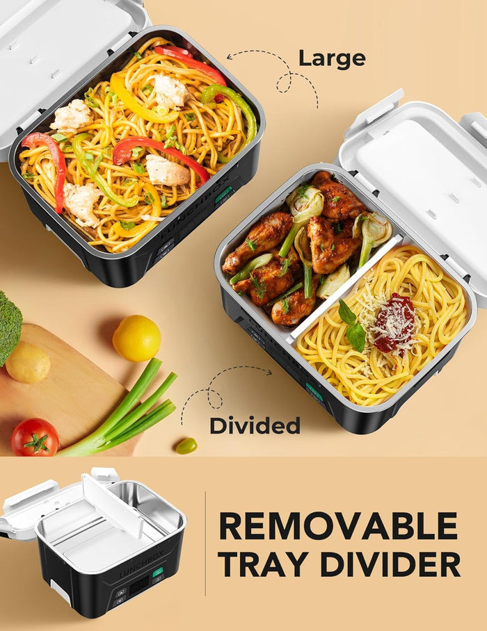 EAST OAK 1.3L Heated Lunch Box with Insulated Carry Bag