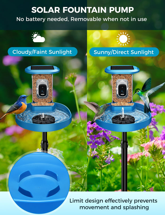 EAST OAK 2-in-1 Smart Bird Feeder with Camera and Bird Bath