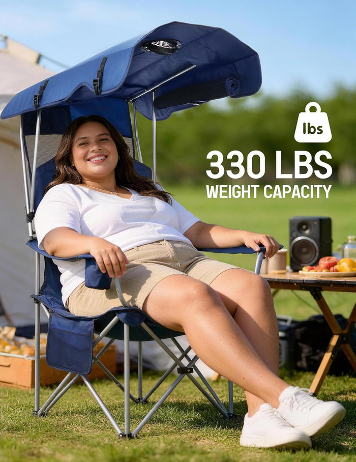 East Oak Canopy Chair with Fan – USB Fan, Battery Pack NOT Included