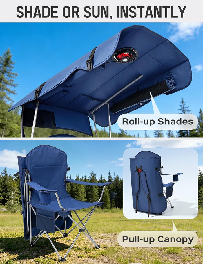 East Oak Canopy Chair with Fan – USB Fan, Battery Pack NOT Included