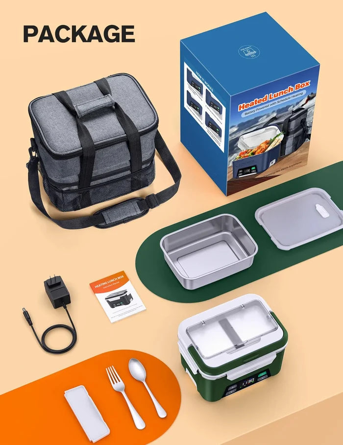 EAST OAK Cordless Electric Lunch Box for Adults 1.3L with Double Layer Bag