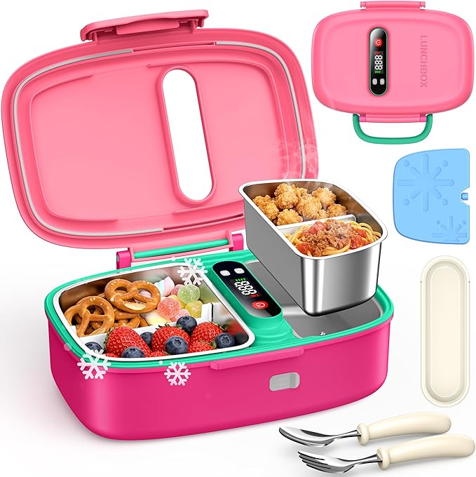 EAST OAK Cordless Electric Lunch Box for Kids with Ice Pack