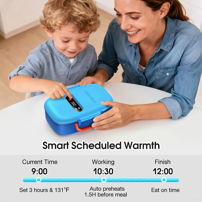 EAST OAK Cordless Electric Lunch Box for Kids with Ice Pack