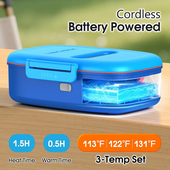 EAST OAK Cordless Electric Lunch Box for Kids with Ice Pack