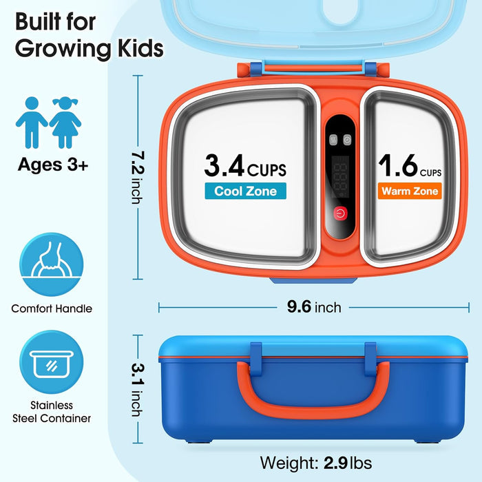 EAST OAK Cordless Electric Lunch Box for Kids with Ice Pack