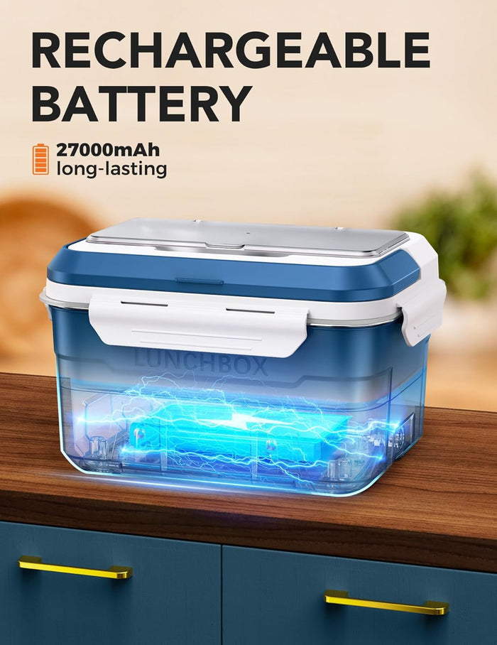EAST OAK Heated Lunch Box Battery Powered with Automatic Heating
