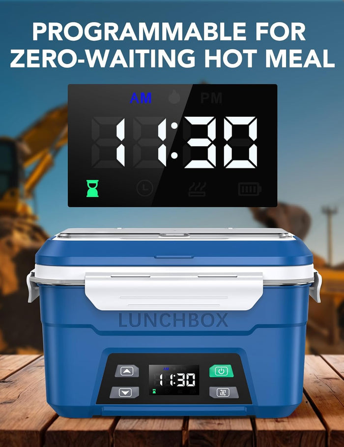EAST OAK Heated Lunch Box Battery Powered with Automatic Heating