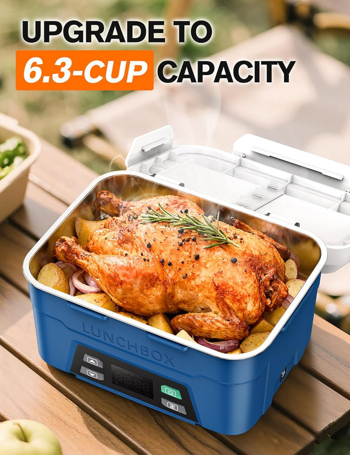 EAST OAK Heated Lunch Box Battery Powered with Automatic Heating