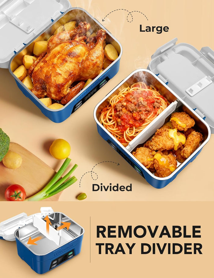 EAST OAK Heated Lunch Box Battery Powered with Automatic Heating