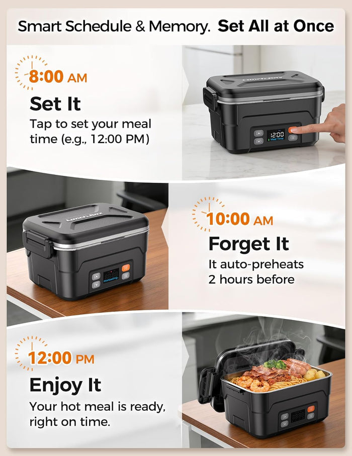 EAST OAK XL 1.5L Cordless Electric Lunch Box for adults