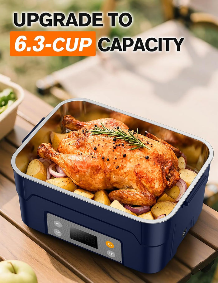 EAST OAK XL 6.3-Cup/1.5L Cordless Electric Lunch Box for adults