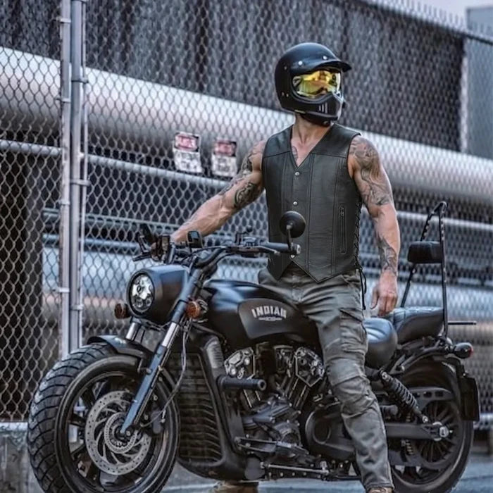 El Paso - Men's Motorcycle Leather Vest