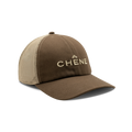 Embroidered Logo Mesh Back Cap in Brown / Khaki, front view #brown_/_khaki