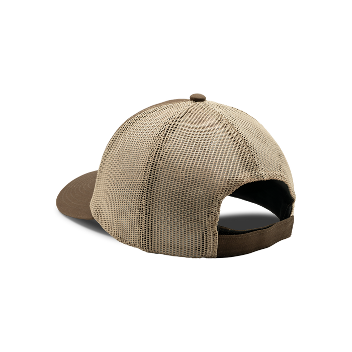 Embroidered Logo Mesh Back Cap in Brown / Khaki, back view #brown_/_khaki