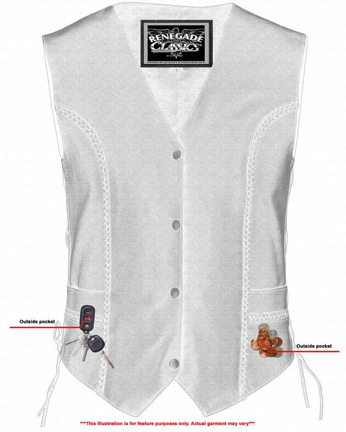 Enchantia Women's leather motorcycle vest