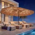 EO Living 15ft Large Patio Umbrella, Beige