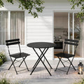 EO Living 3-Piece Steel Folding Bistro Set, Black