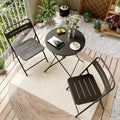 EO Living 3-Piece Steel Folding Bistro Set, Black